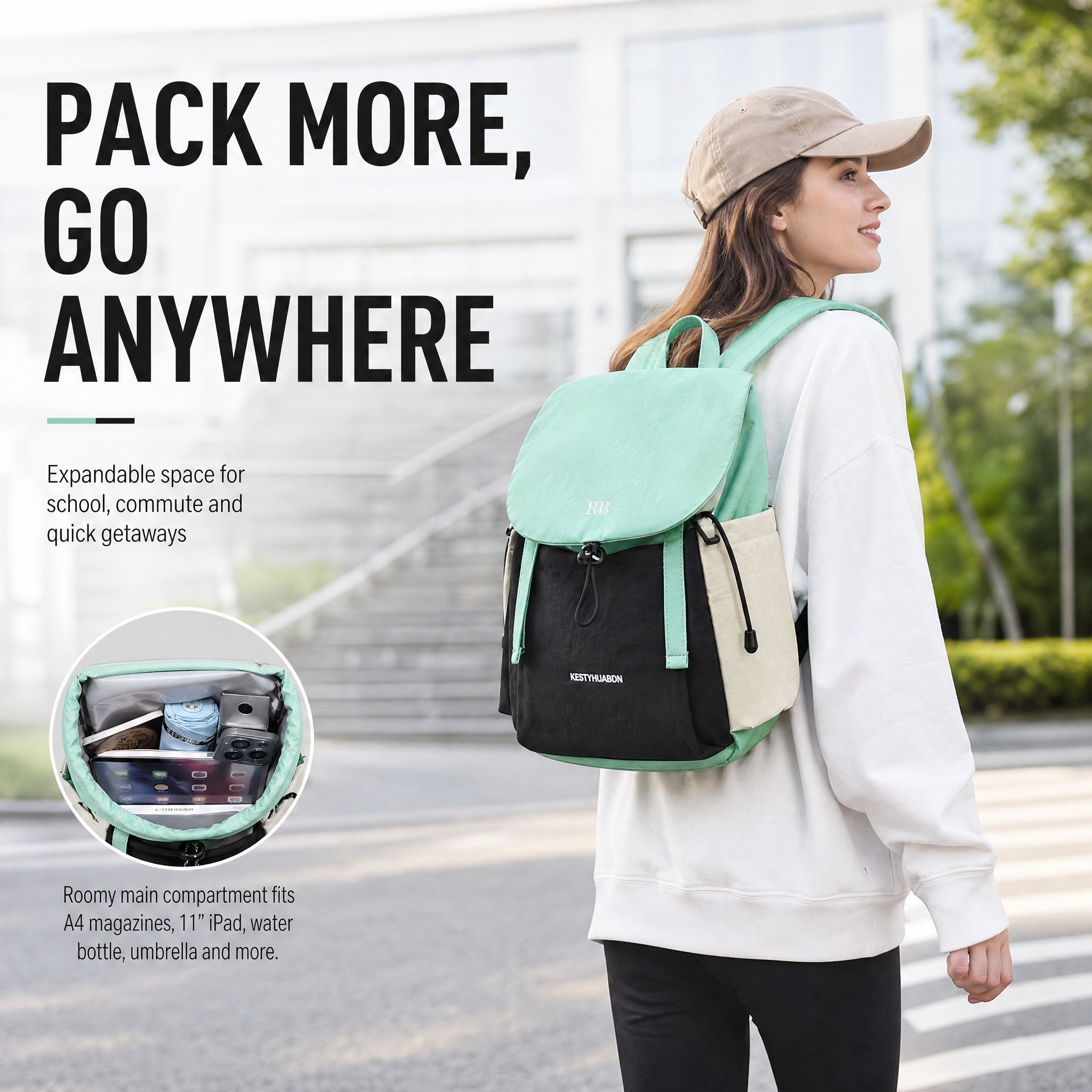 Kazevo Color Block Lightweight Water Resistant Hiking Backpack