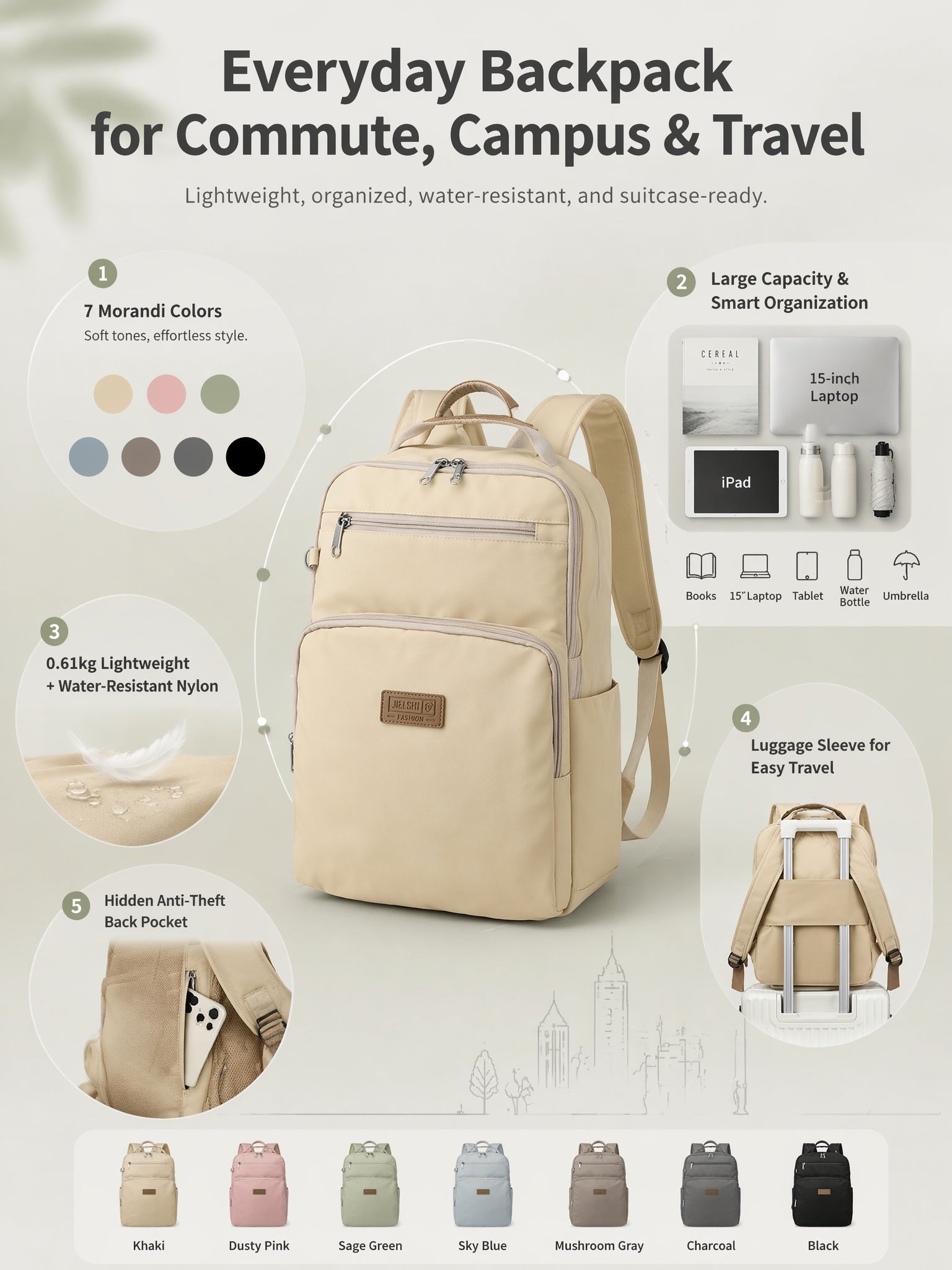 2026 New Large Capacity Backpack, 7 Colors Available!