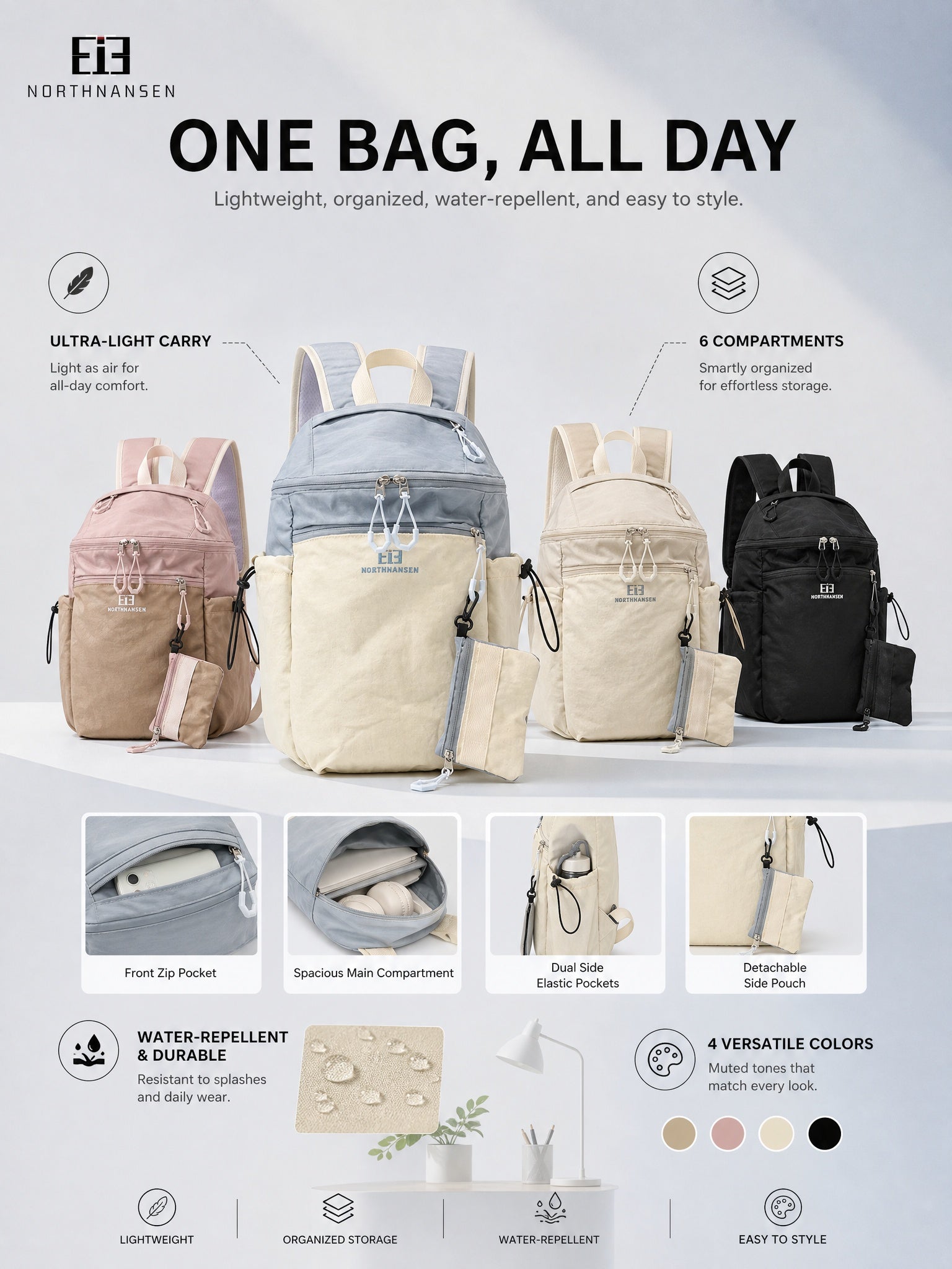 Minimalist Ultra Light Water Resistant Backpack