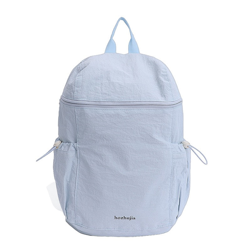 Pastel Soft Wrinkle Nylon Backpack | Ultra Light Water Resistant Multi Pocket Daily Daypack for Women School & Commute