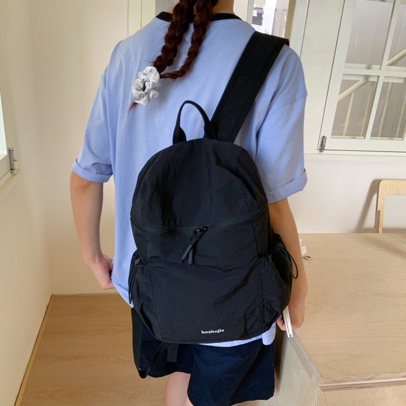Pastel Soft Wrinkle Nylon Backpack | Ultra Light Water Resistant Multi Pocket Daily Daypack for Women School & Commute