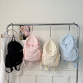 Pastel Soft Wrinkle Nylon Backpack | Ultra Light Water Resistant Multi Pocket Daily Daypack for Women School & Commute