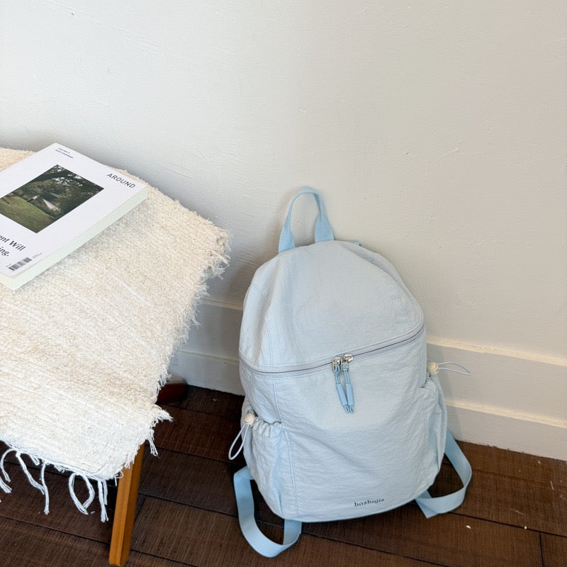 Pastel Soft Wrinkle Nylon Backpack | Ultra Light Water Resistant Multi Pocket Daily Daypack for Women School & Commute
