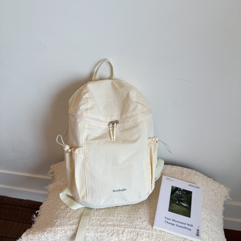 Pastel Soft Wrinkle Nylon Backpack | Ultra Light Water Resistant Multi Pocket Daily Daypack for Women School & Commute