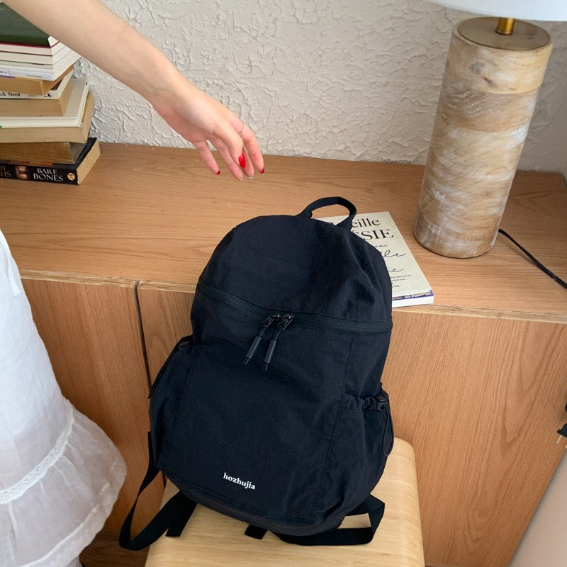 Pastel Soft Wrinkle Nylon Backpack | Ultra Light Water Resistant Multi Pocket Daily Daypack for Women School & Commute