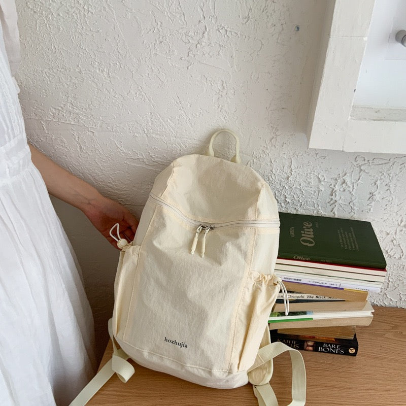 Pastel Soft Wrinkle Nylon Backpack | Ultra Light Water Resistant Multi Pocket Daily Daypack for Women School & Commute