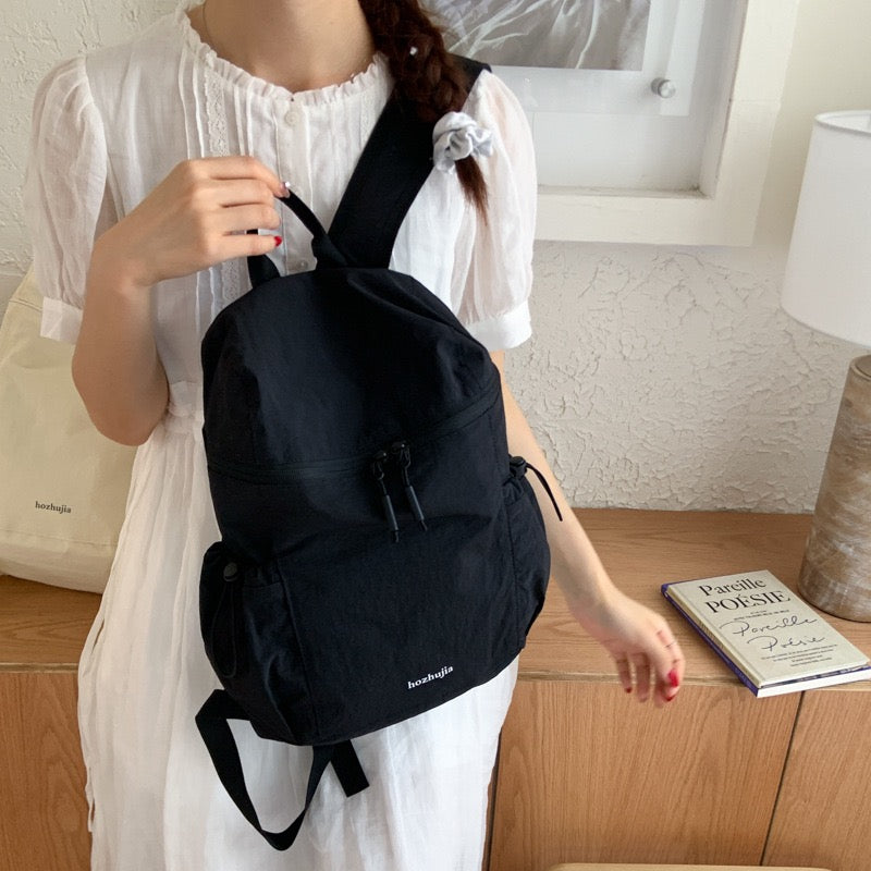 Pastel Soft Wrinkle Nylon Backpack | Ultra Light Water Resistant Multi Pocket Daily Daypack for Women School & Commute